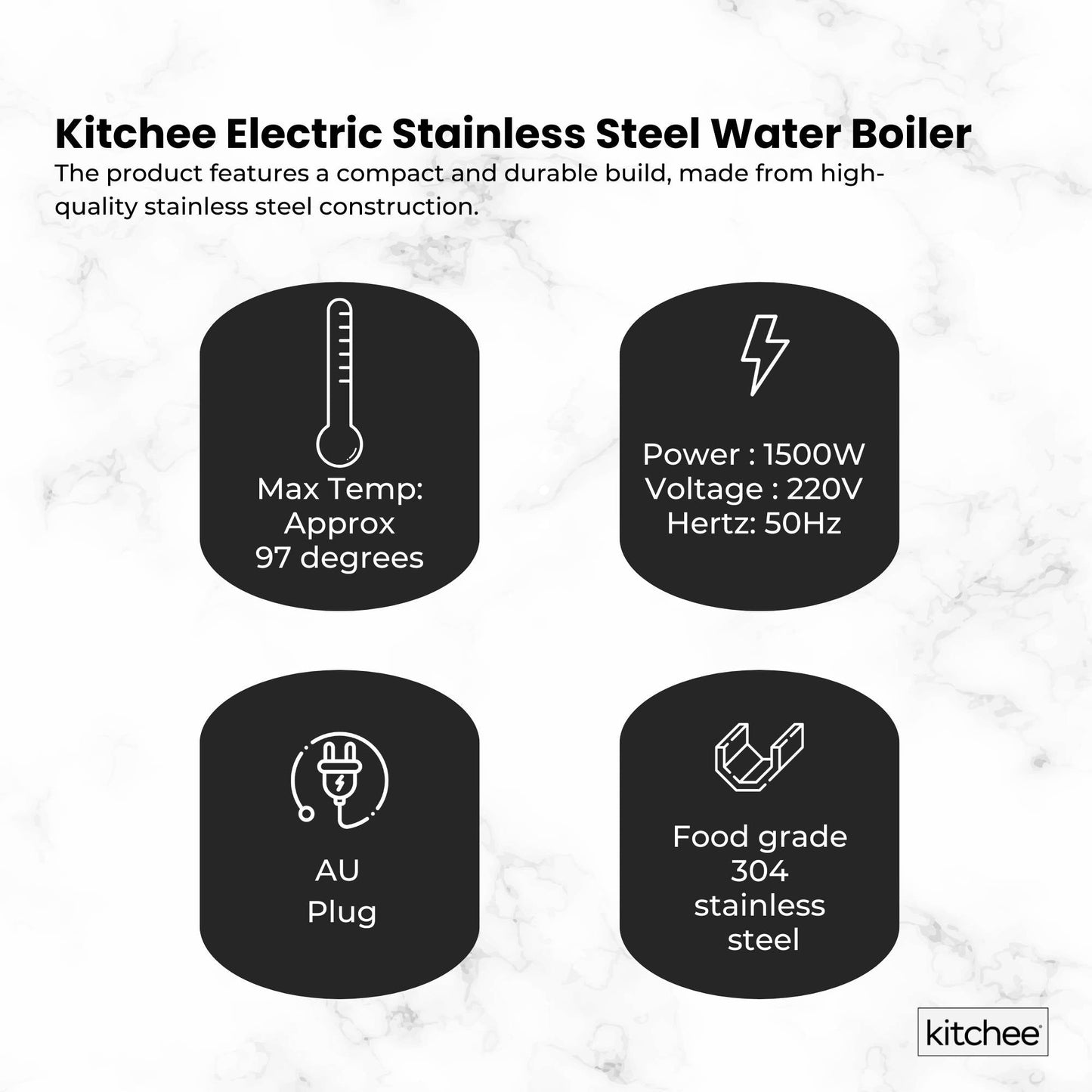 Kitchee 20L Commercial Electric Water Boiler Urn – Stainless Steel Hot Water Dispenser