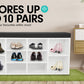 Sarantino New 10 Pairs Shoe Cabinet Rack Storage Organiser Shelf Stool Bench Wood - White