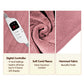 Laura Hill Heated Electric Blanket Throw Rug Coral Warm Fleece Pink