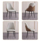 VELLUTO Dining Chair Modern upholstered Leather Kitchen Chairs with armrests Bathtub Chair Leisure Lounge Chair Living Room Bedroom Home Set of 2(Dark Grey)