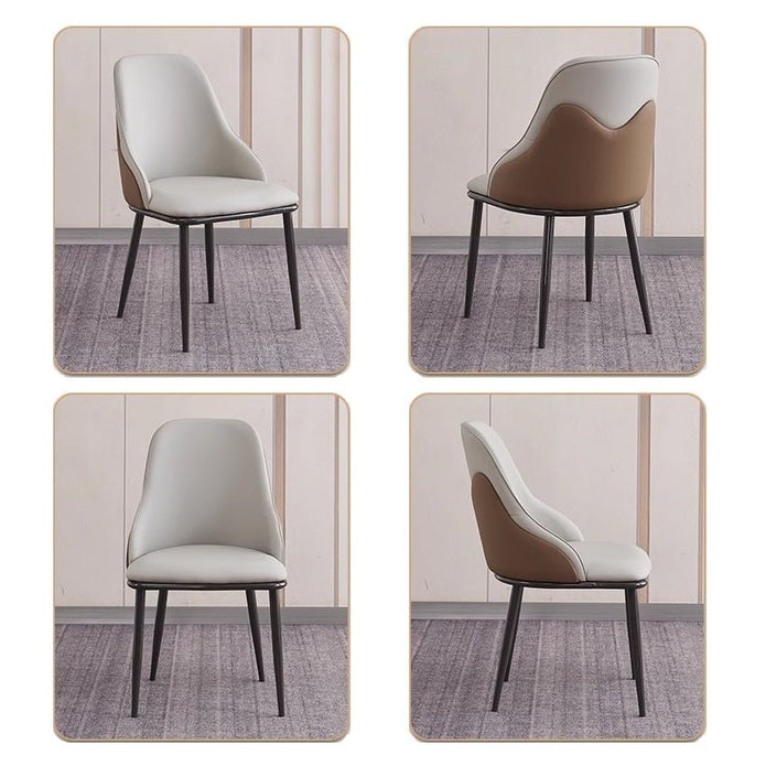 VELLUTO Dining Chair Modern upholstered Leather Kitchen Chairs with armrests Bathtub Chair Leisure Lounge Chair Living Room Bedroom Home Set of 2(Dark Grey)