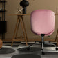 Office Desk Chair - Velvet Armless Swivel Study Seat OVOID PINK