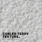 Office Desk Chair - Teddy Boucle Armless Swivel Study Seat OVOID WHITE