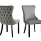Paris Dark Grey Velvet and black Rubberwood Upholstered Dining Chairs Tufted Back -Set of 2