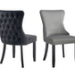 Paris Dark Grey Velvet and black Rubberwood Upholstered Dining Chairs Tufted Back -Set of 2