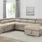 Plush Sleeper Modular Chaise Lounge - Mushroom