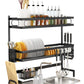 65cm 3 tier Over Single Sink Dish Drying Rack Drainer Kitchen Cutlery Holder Storage Organizer