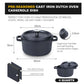 24cm Pre-seasoned NonStick Cast Iron Dutch Oven Handles Lid Skillet Cookware Braising Pot Pan Casserole
