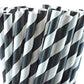 50 Pack Black White Drinking Straws Biodegradable Eco Paper Birthday Party Event Bistro Bar Cafe Take Away