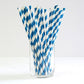 50 Pack Blue White Drinking Straws Biodegradable Eco Paper Birthday Party Event Bistro Bar Cafe Take Away