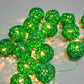 1 Set of Green 5cm Rattan Cane 20 Ball Battery Powered 3m String Lights Christmas Gift Home Wedding Party Bedroom Decoration Table Centrepiece