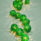 1 Set of Green 5cm Rattan Cane 50 Ball Battery Powered LONG 5m String Lights Christmas Gift Home Wedding Party Bedroom Decoration Table Centrepiece