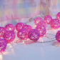 1 Set of Pink 5cm Rattan Cane 20 Ball Battery Powered 3m String Lights Christmas Gift Home Wedding Party Bedroom Decoration Table Centrepiece