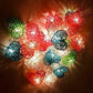 50 Rainbow 3D Hollowed Rattan Heart-Shaped 5M LONG String Fairy Lights, Battery (AA) Indoor & Outdoor Decorations Birthday Kids Celebration PartyRoom Table Lighting