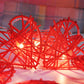 50 Red 3D Hollowed Rattan Heart-Shaped 5M LONG String Fairy Lights, Battery (AA) Indoor & Outdoor Decorations Wedding Valentines Romantic Room Table Lighting