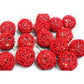 1 Set of Red 5cm Rattan Cane 50 Ball Battery Powered LONG 5m String Lights Christmas Gift Home Wedding Party Bedroom Decoration Table Centrepiece
