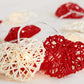 20 Red and White 3D Hollowed Rattan Heart-Shaped 3M String Fairy Lights, Battery (AA) Indoor & Outdoor Decorations Wedding Valentines Romantic Room Table Lighting
