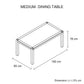 Dining Table 180cm Medium Size with Solid Acacia Wooden Base in Chocolate Colour