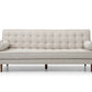 Sofa Bed 3 Seater Button Tufted Lounge Set for Living Room Couch in Fabric Beige Colour