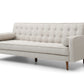 Sofa Bed 3 Seater Button Tufted Lounge Set for Living Room Couch in Fabric Beige Colour