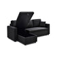 Multifunctional Sofa Bed Fabric Upholstery Chaise Section Comfy Cushions Armrests