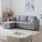 Multifunctional Sofa Bed Fabric Upholstery Chaise Section Comfy Cushions Armrests