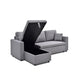 Multifunctional Sofa Bed Fabric Upholstery Chaise Section Comfy Cushions Armrests
