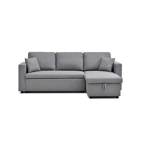 Multifunctional Sofa Bed Fabric Upholstery Chaise Section Comfy Cushions Armrests