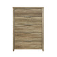 Tallboy with 5 Storage Drawers Natural Wood like MDF in Oak Colour