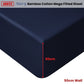 Accessorize Navy Bamboo Cotton Mega Fitted Sheet 50cm Wall Super King