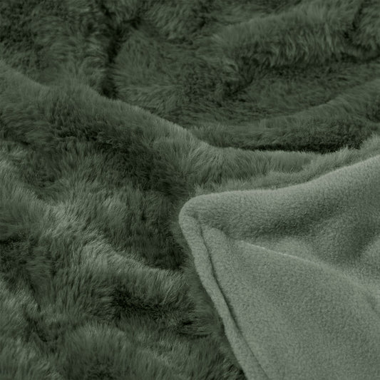 Ardor Clayton Faux Fur Soft Plush Throw Rug 130x170cm Khaki
