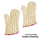 Set of 2 100% Cotton Printed Oven Mitts 34 x 15 cm Cream Cherries