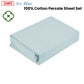 Kingtex 250TC 100% Cotton Percale Sheet Set Ice Blue Single