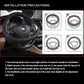 Universal Luxury Car 37-38cm Steering Wheel Cover PU Leather Non-slip Breathable (Black-blue)