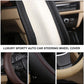 Universal Luxury Car 37-38cm Steering Wheel Cover PU Leather Non-slip Breathable (Black-blue)