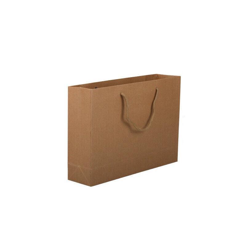 50X Kraft Paper Bags Gift Shopping Carry Craft Brown Bag With Handles - 50PCS  25*20*9CM