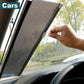 Silver Roller Blinds Suction Cup Sunshade Blackout Curtains Car Home Window Curtains - 45 X 125 CM