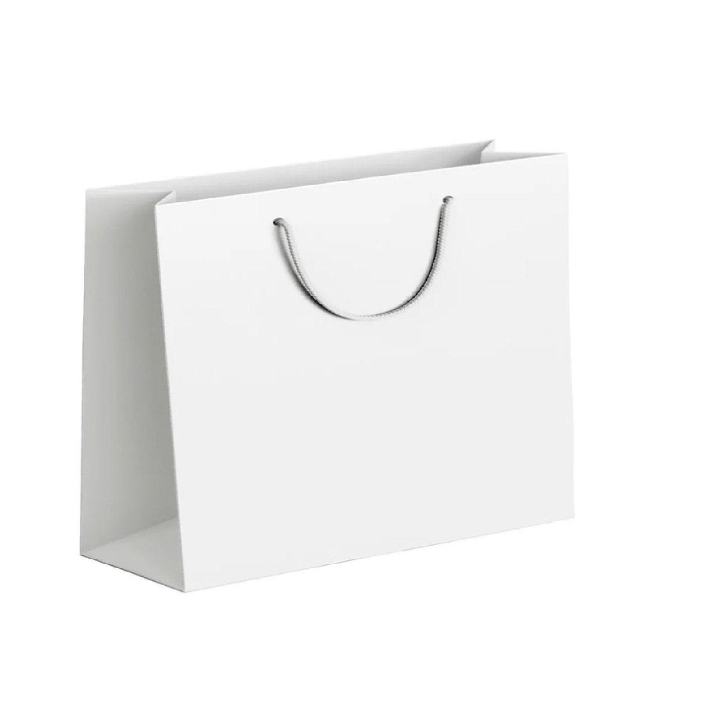 25X Kraft Paper Bags Gift Shopping Bag Carry White Pink Black Bag With Handles - Pink-17-24-10