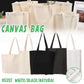 5PCS Canvas Tote Bag Cotton Blank DIY Shopping Shoulder Bags - Black 30*35cm
