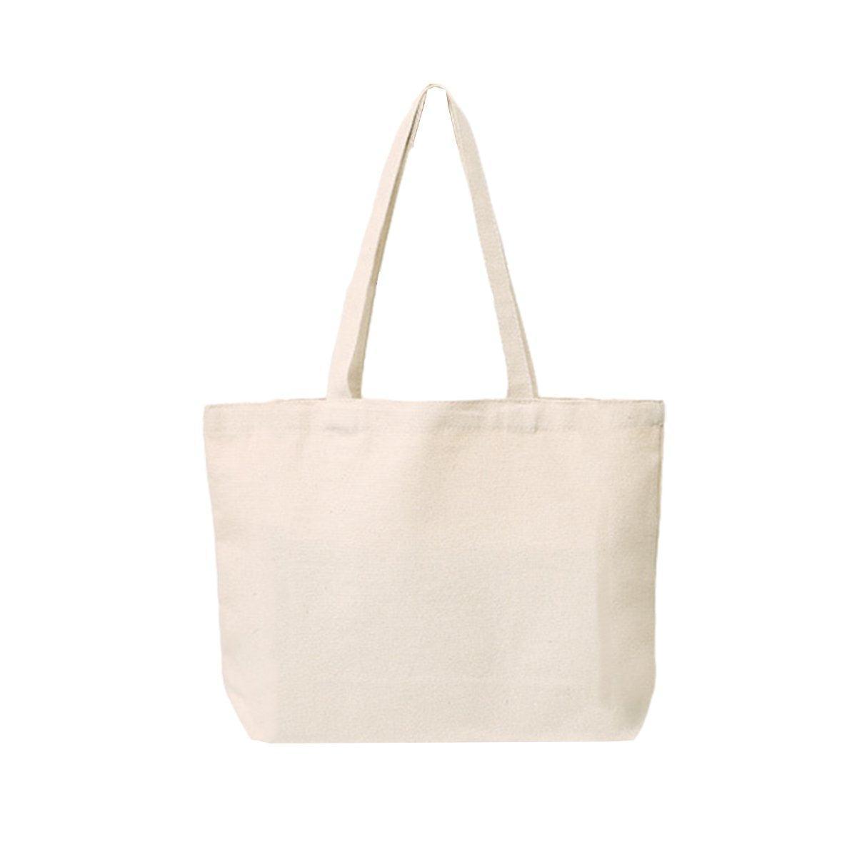 5PCS Canvas Tote Bag Cotton Blank DIY Shopping Shoulder Bags - Black 30*35cm