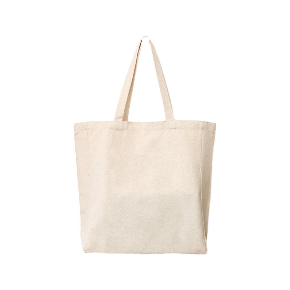 5PCS Canvas Tote Bag Cotton Blank DIY Shopping Shoulder Bags - Natural 35*40*10cm