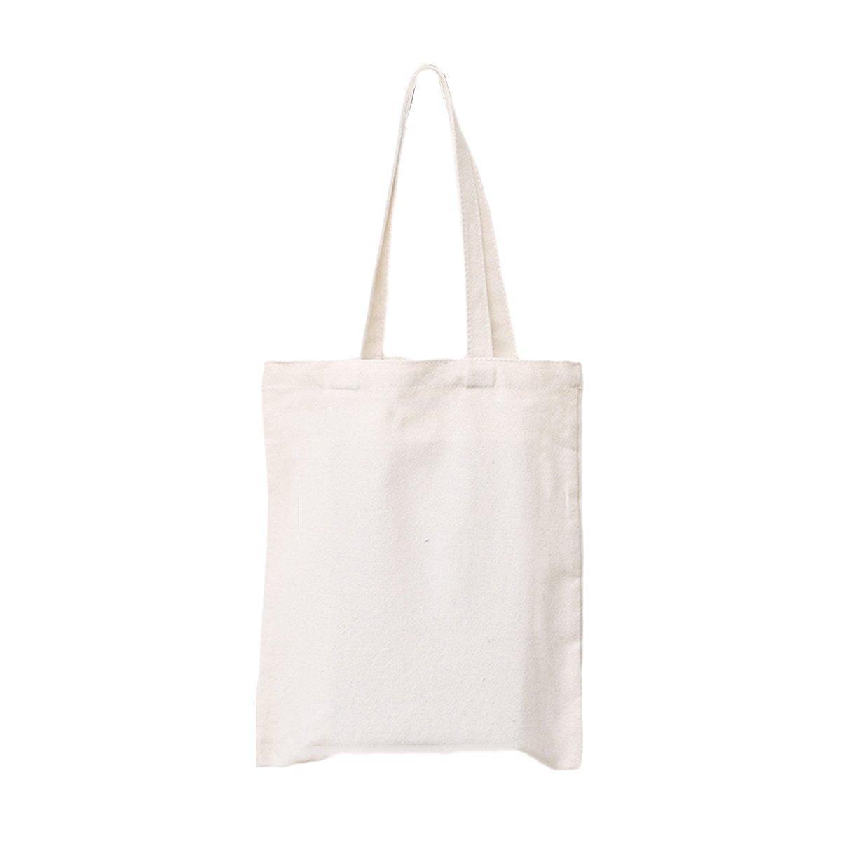 5PCS Canvas Tote Bag Cotton Blank DIY Shopping Shoulder Bags - White 30*35cm