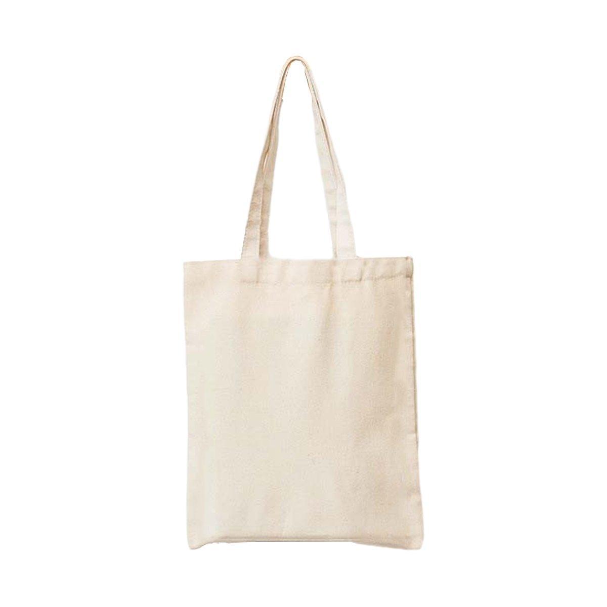 5PCS Canvas Tote Bag Cotton Blank DIY Shopping Shoulder Bags - White 35*40cm