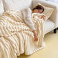 Plush Blanket Leisure Blanket Autumn Winter Warm Nap Throw Soft Cozy - White-100x150cm