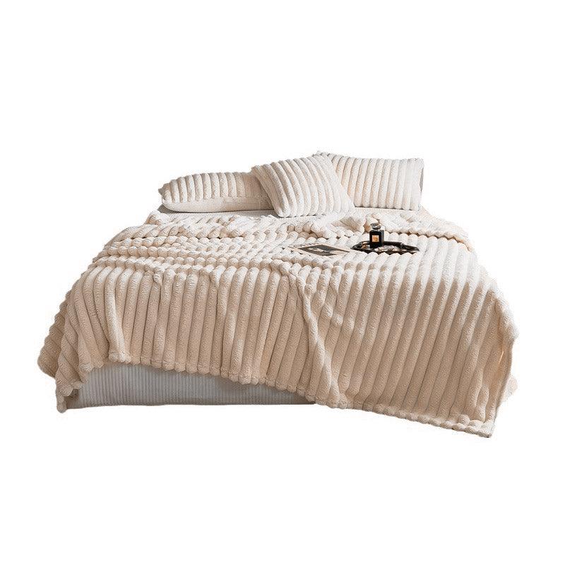 Plush Blanket Leisure Blanket Autumn Winter Warm Nap Throw Soft Cozy - White-150x200cm