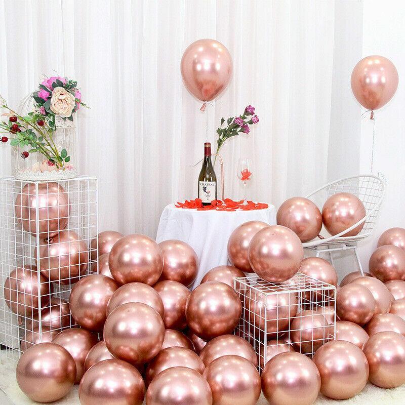 Metallic Latex Balloons 12 Inch Chrome Party Balloons for Birthday Wedding Decoration - Blue 50PCS