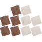 Foam Floor Mats Set 10PCS Shaggy Interlocking Tiles Soft for Kids Room Play Area - Camel-White