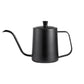Hand Drip Coffee Pot Stainless Steel Fine Spout Hanging Ear Filter Cup Kettle - Black