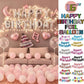 40Cm 3D Happy Birthday Letters Balloons Inflating Foil Banner Bunting Celebrate - Light Blue