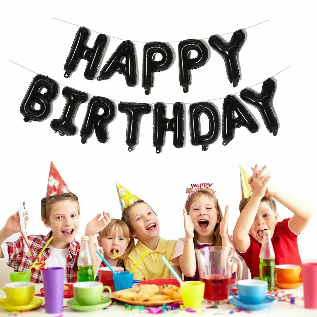 40Cm 3D Happy Birthday Letters Balloons Inflating Foil Banner Bunting Celebrate - Multicolour 2